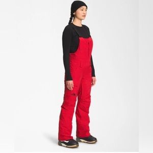 NEW The North Face Red Freedom Insulated Bibs Women’s Size Small 2023-12b3